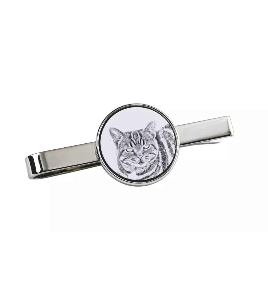 Manx Cat - cat tie clip, personalized tie clip, unique gift for men from Art-Dog brand