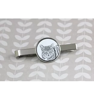 Manx Cat - cat tie clip, personalized tie clip, unique gift for men from Art-Dog brand