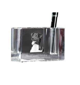 Chien de ferme dano-suédois, Dansk-svensk gårdshund - Porte-stylos, organiseur en cristal avec photo de chien, décoration de bureau unique par la marque Art-Dog