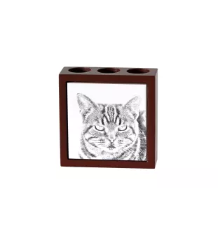 Manx-Katze - Stifthalter mit Katze, Schreibtischorganizer mit Aufdruck, personalisierte Schreibtischdekoration von der Marke Art-Dog