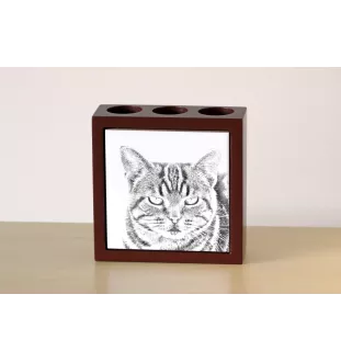 Chat Manx - porte-stylo avec un chat, organiseur de bureau avec impression, décoration de bureau personnalisée de la marque Art-Dog