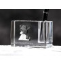 Danish-Swedish Farmdog - Pen stand, crystal organiser with dog photo, unique desk decoration by Art-Dog brand