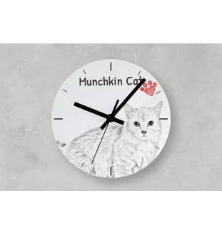 Munchkin Cat - wall clock with a cat, shelf clock with a print, personalized home decoration from the Art-Dog brand