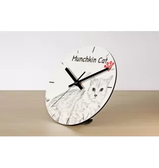 Munchkin Cat - wall clock with a cat, shelf clock with a print, personalized home decoration from the Art-Dog brand