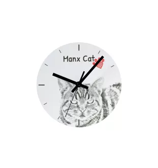 Chat Manx - horloge murale avec un chat, horloge de table avec impression, décoration personnalisée de la maison de la marque Art-Dog