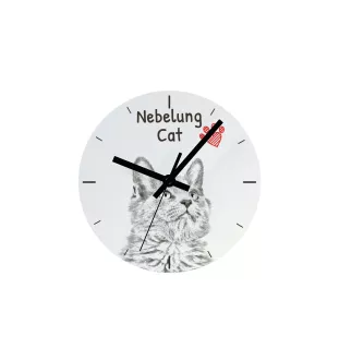 Nebelung Katze - Wanduhr mit Katze, Regal Uhr mit Druck, personalisierte Hausdekoration von Art-Dog.