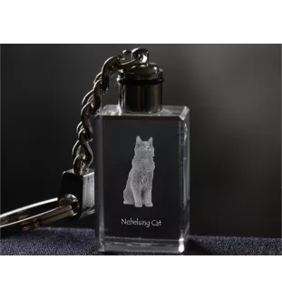 Nebelung - Pendentif en cristal avec photo de chat, pendentif lumineux, cadeau unique de la marque Art-Dog