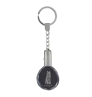 Nebelung Katze - Fob with cat photo, crystal key ring in gift box, unique gift by Art-Dog brand