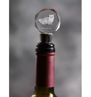 Chat Munchkin - Bouchon de bouteille, bouchon de vin en cristal avec photo de chat, cadeau personnalisé pour barman par la marque Art-Dog
