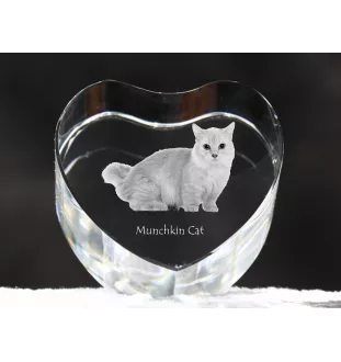 Kot Munchkin serce kryształowe z kotem Art-Dog