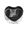 Manx Cat - crystal clock with a picture of a cat, heart-shaped shelf clock, personalized standing clock by Art-Dog brand