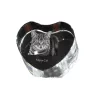 Manx Cat - crystal clock with a picture of a cat, heart-shaped shelf clock, personalized standing clock by Art-Dog brand