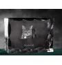 Chat Manx - cristal avec une photo de chat, une statuette en verre avec une photo, un cadre exceptionnel avec une photo de la marque Art-Dog