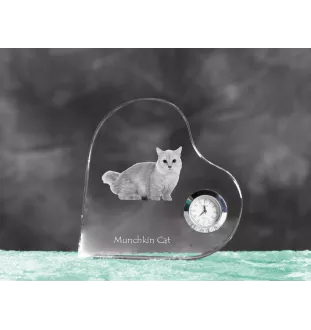 Kot Munchkin zegar w kształcie serca z kotem Art-Dog
