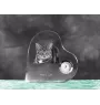 Manx-Katze - Kristalluhr mit Katzenbild, Herzregal-Uhr, personalisierte Standuhr von Art-Dog.