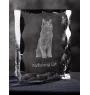 Nebelung Cat - crystal with a cat picture, glass statuette with a picture, unique frame with a picture from Art-Dog brand