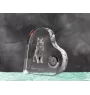 Nebelung Katze - Kristalluhr mit Katzenbild, Herzregal-Uhr, personalisierte Standuhr von Art-Dog.