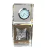 Chat Manx - montre en cristal avec photo, photo de chat dans le cristal, horloge de bureau personnalisée de la marque Art-Dog