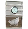 Munchkin Katze - Glasuhr mit Foto, Katzenfoto im Kristall, personalisierte Standuhr für das Büro der Marke Art-Dog