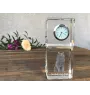 Chat Nebelung - montre en cristal avec photo, photo de chat dans le cristal, horloge de bureau personnalisée de la marque Art-Dog