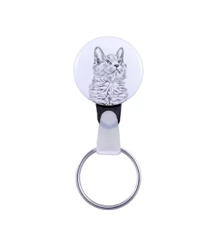 Nebelung Cat - handmade keychain with a cat portrait, purse charm, product of the Art-Dog brand.