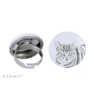 Chat Manx - une bague unique, faite à la main, bijoux pour femmes de la marque Art-Dog