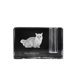 Munchkin Katze - Stifthalter, Kristallorganizer mit Katzenfoto, einzigartige Schreibtischdekoration der Marke Art-Dog