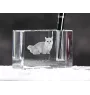 Munchkin Katze - Stifthalter, Kristallorganizer mit Katzenfoto, einzigartige Schreibtischdekoration der Marke Art-Dog