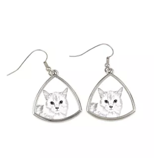 Munchkin Katze - Katzenohrringe, hängende Ohrringe mit Bild, personalisierter Schmuck mit dem Aufdruck der Marke Art-Dog