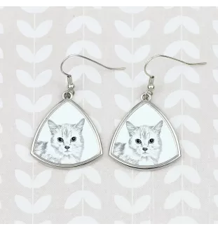 Chat Munchkin - boucles d'oreilles avec un chat, boucles d'oreilles pendantes avec une image, bijoux personnalisés avec l'impression de la marque Art-Dog