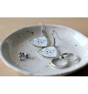 Munchkin Katze - Katzenohrringe, hängende Ohrringe mit Bild, personalisierter Schmuck mit dem Aufdruck der Marke Art-Dog