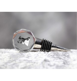 Danish-Swedish Farmdog - Bottle stopper, crystal wine stopper with photo, personalised gift for bartender by Art-Dog brand