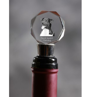 Dänisch-Schwedischer Farmhund, Dansk-Svensk Gårdshund - Flaschenverschluss, Weinverschluss aus Kristall mit Foto, personalisiertes Geschenk für Barkeeper der Marke Art-Dog