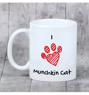 Kot Munchkin kubek z kotem I love Art-Dog