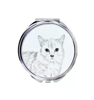 Chat Munchkin - miroir de poche avec un chat, miroir personnalisé pour sac à main, miroir compact avec impression de la marque Art-Dog
