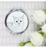 Munchkin Cat - pocket mirror with a cat, personalized mirror for a purse, compact mirror with Art-Dog brand print