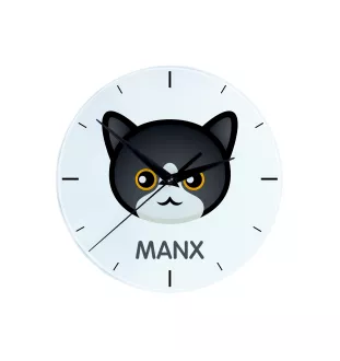 Manx - horloge MDF avec graphisme et logo de la marque Art-Dog