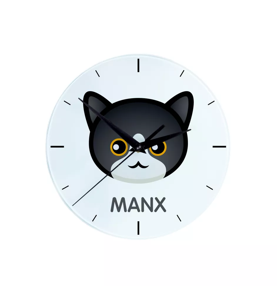 Manx - MDF clock with graphics and the Art-Dog brand name