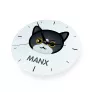 Manx - MDF-Uhr mit Grafik und Logo der Marke Art-Dog