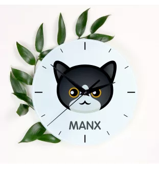 Manx - horloge MDF avec graphisme et logo de la marque Art-Dog