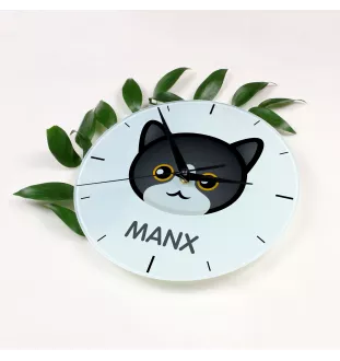 Manx - horloge MDF avec graphisme et logo de la marque Art-Dog