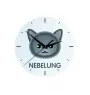 Nebelung - horloge MDF avec graphisme et logo de la marque Art-Dog
