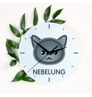 Nebelung - MDF-Uhr mit Grafik und Logo der Marke Art-Dog