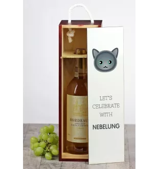 Nebelung - boîte à vin avec graphisme et logo de la marque Art-Dog