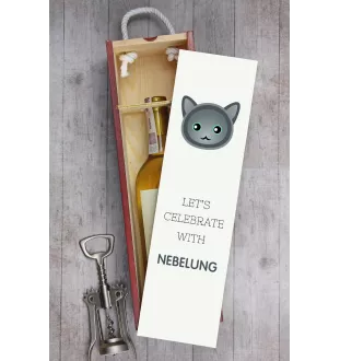 Nebelung - boîte à vin avec graphisme et logo de la marque Art-Dog