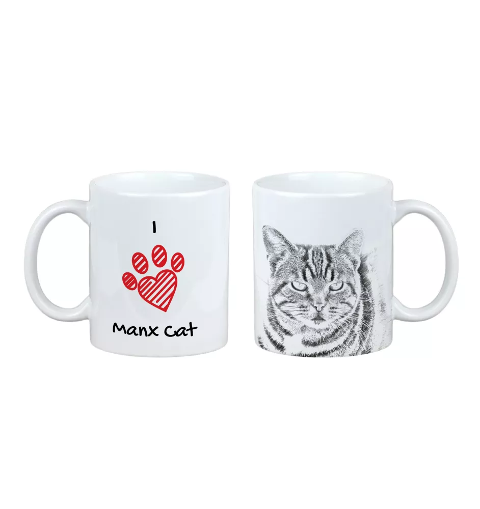 Manx - tasse avec un chat, une tasse adorable avec une illustration, un cadeau avec votre photo de la marque Art-Dog