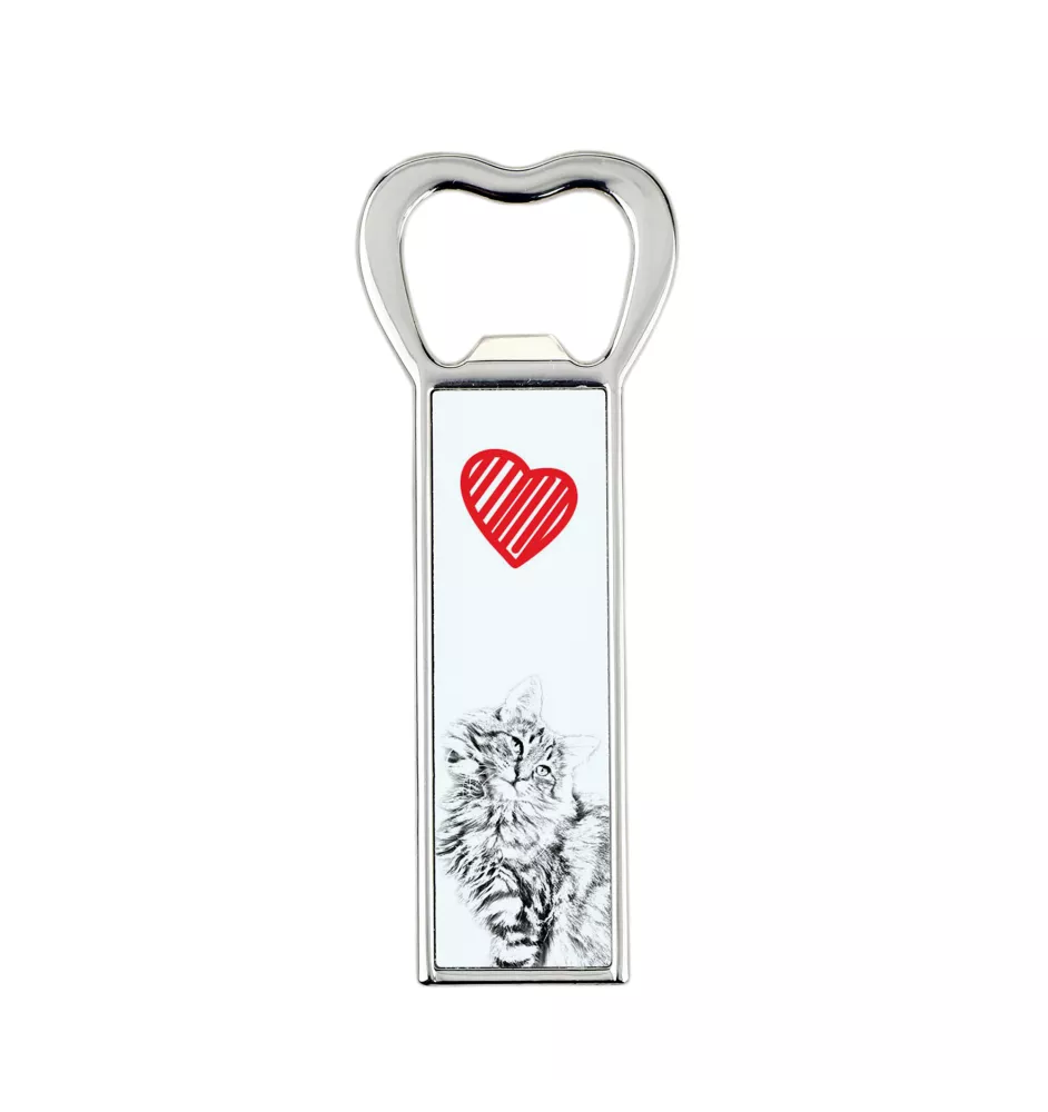Norwegische Waldkatze - Flaschenöffner mit Katze, personalisierter Kühlschranköffner, ein einzigartiges Geschenk für Männer von der Marke Art-Dog.