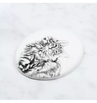 Norwegische Waldkatze - Gedenktafel mit einem Foto einer Katze, Grabplatte mit Druck, personalisierte ovale Platte der Marke Art-Dog