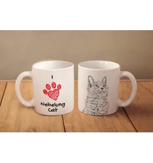Nebelung - tasse avec un chat, une tasse adorable avec une illustration, un cadeau avec votre photo de la marque Art-Dog