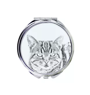 Chat Manx - miroir de poche avec un chat, miroir personnalisé pour sac à main, miroir compact avec impression de la marque Art-Dog